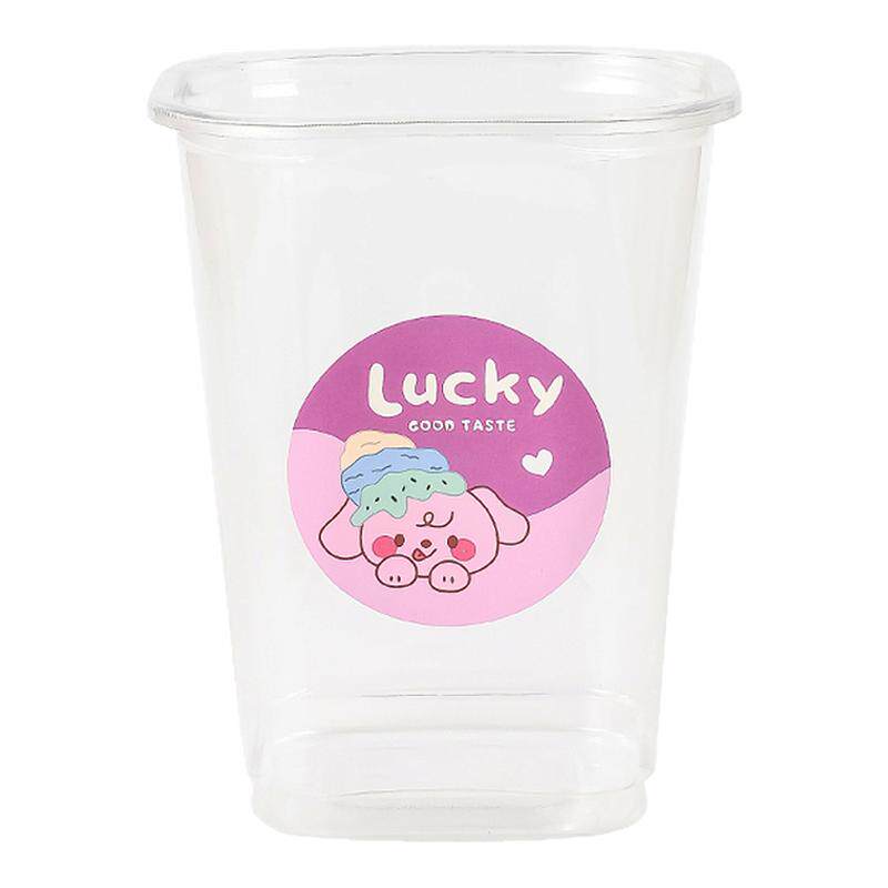 乐岱一次性方形PET加厚咖啡杯