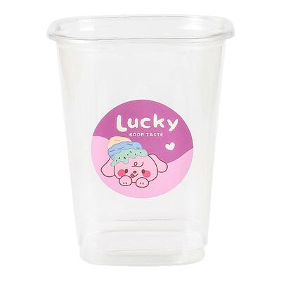 乐岱一次性方形PET加厚咖啡杯