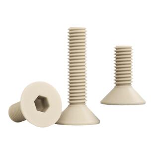 PEEK沉头内六角螺丝高强度绝缘耐高温平头螺栓塑料平杯螺钉M3-M6