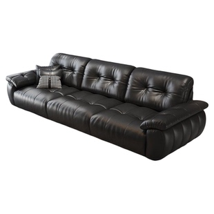 2026新款大黑熊真皮沙发现代家用直排头层牛皮意式极简客厅轻奢