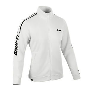 李宁新品羽毛球服长袖冬装卫衣双杆开衫外套休闲运动跑步团购印制