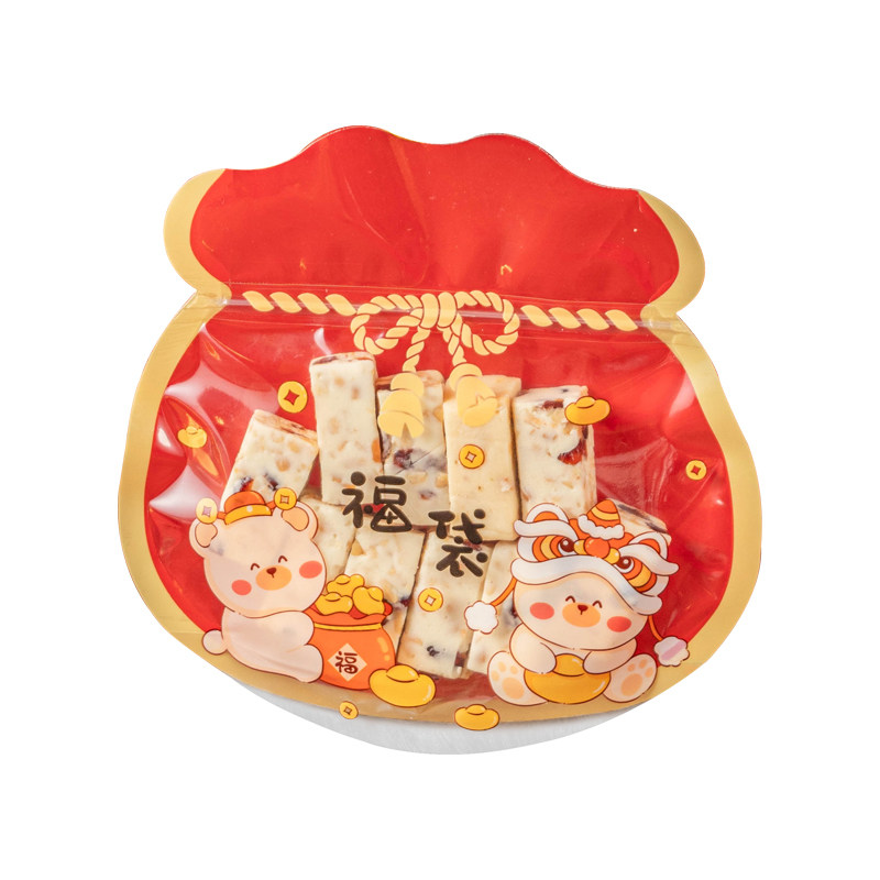 春节饼干雪花酥拉链袋牛轧糖袋子透明曲奇自封零食糖果烘焙包装袋