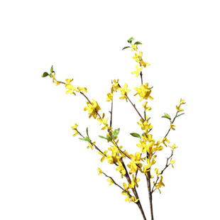 单支黄色迎春花仿真花假花客厅家居装饰餐桌插花装饰摆件摄影道具