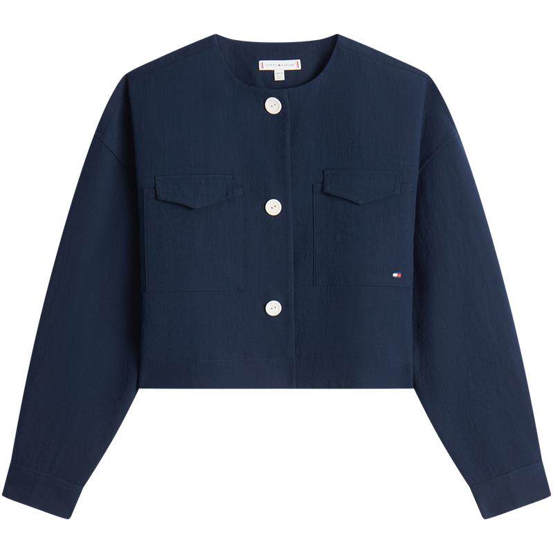 Tommy女装圆领小落肩短款西服