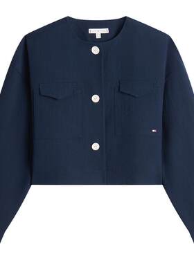 Tommy女装圆领小落肩短款西服