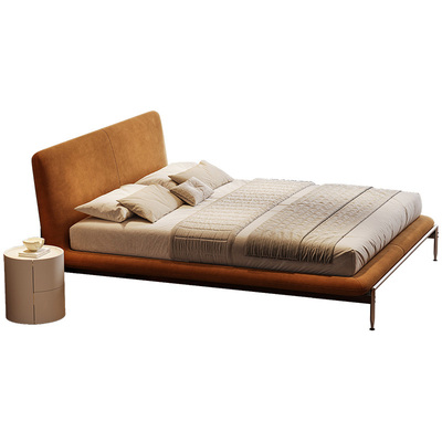 中古风极简布艺高脚床