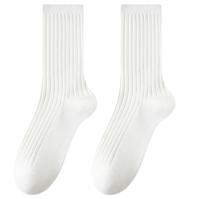 moremoli堆堆女纯棉中筒袜