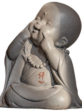 掬涵禅意家居玄关办公桌沙弥和尚