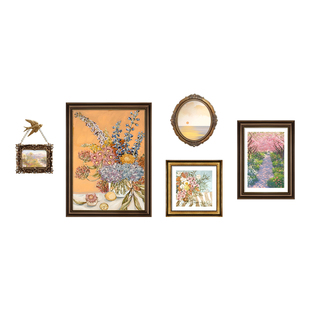 法式中古风客厅装饰画2026新款沙发背景墙小众艺术组合挂画高级感