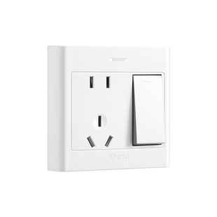 公牛一开五孔带开关明装插座墙壁多孔超薄十孔二开单双控家用面板