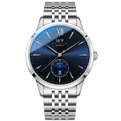 新年礼物男士简约月相自动机械表