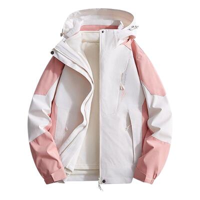 NASA户外冲锋衣女款秋冬季可拆卸三合一防风防水情侣外套男黑色