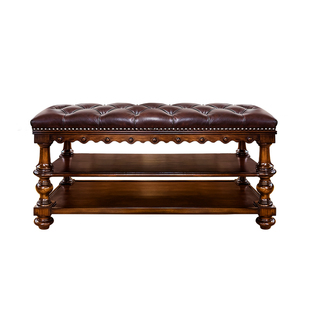 美式全实木换鞋凳卧室衣帽间长条凳家用进门口可坐穿鞋凳子鞋架