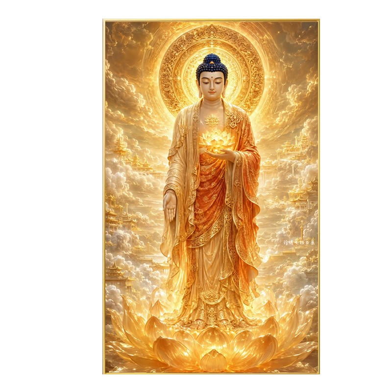 5d南无阿弥陀佛钻石画2026新款方钻如来佛祖点满贴十字绣释迦牟尼