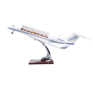 带灯可开舱盖湾流G650仿真客机飞机模型摆件1:50比例Gulfstream