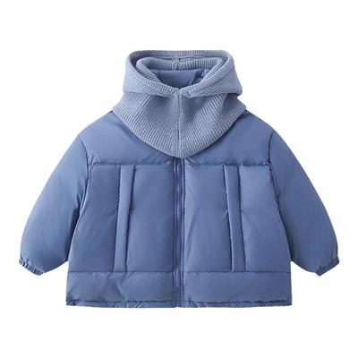 植木童装脱卸毛线帽男童女童面包服2025春冬装新款儿童羽绒服外套