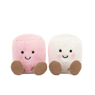 英国Jellycat趣味粉白色棉花糖毛绒玩具安抚玩偶公仔娃娃新婚礼物