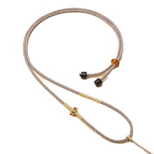 手工编绳定制款高档八宝罗盘黄金玉器佛牌无事牌吊配坠铜钱绳高级