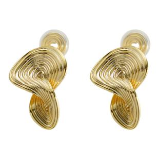 复古风夸张耳环女欧美气质无耳洞蚊香盘耳夹金属质感不规则耳饰潮