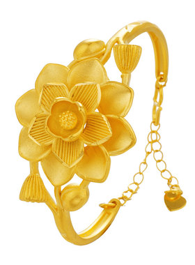 时尚风大花瓣开口百搭仿真铜镀金