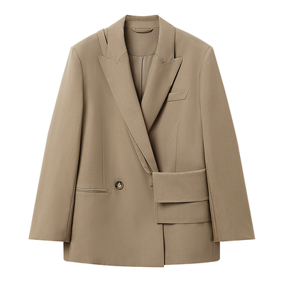 BLINK/羊毛加桑蚕丝经典廓形西装外套气质通勤带斜挎包百搭上衣