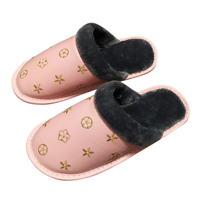 真皮棉拖鞋牛筋软底防滑居家静音