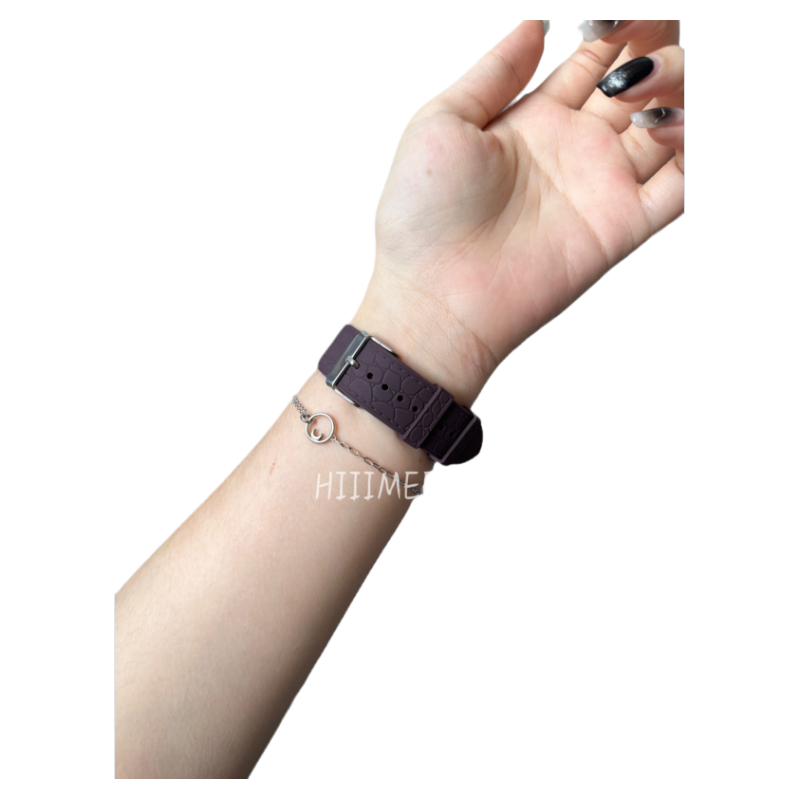 HIIIMEEX适用苹果手表 荔枝纹硅胶iwatch表带applewatch8特色运动创意iwatch表带s8s7