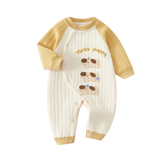 婴儿连体衣保暖春秋冬季夹棉秋装加厚纯棉哈衣冬款新生儿宝宝衣服