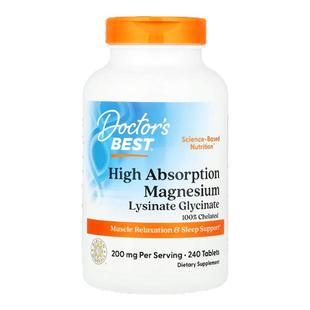 美国进口DoctorsBest甘氨酸镁补充剂生酮睡眠magnezium高吸收镁片