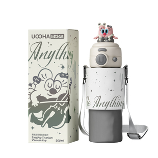 UOOHA简悦双饮纯钛保温杯男女生可爱儿童水杯高颜值吸管钛杯礼物