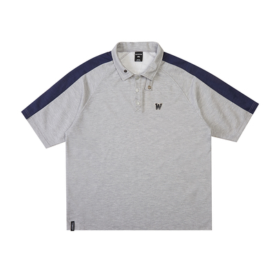 韦恩泽维尔大码男装加肥加大宽松插肩袖日系休闲短袖polo衫8777