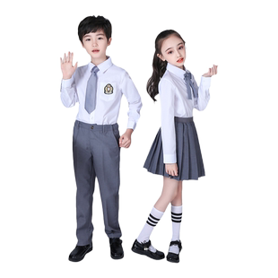 元旦儿童校服英伦风中小学生大合唱演出服装幼儿园园服主持人朗诵