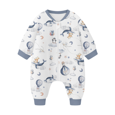 睡袋儿童冬加厚纯棉男童婴儿睡衣