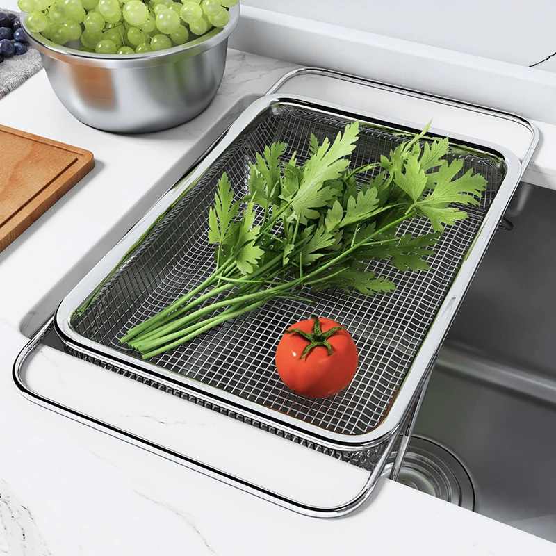 22沥水篮水槽沥水架碗水池不锈钢置物架碗厨房伸缩水洗滤架碗碟