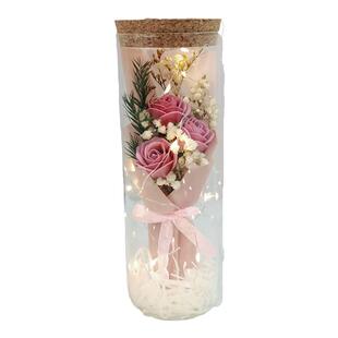 情人节永生花玫瑰康乃馨玻璃罩干花摆件毕业送女朋友闺蜜礼物实用