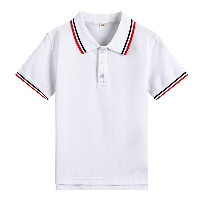 夏中小学枣红色短袖POLO衫