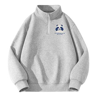 卫衣男款2026新款春秋款青少年立领美式半拉链长袖初中生上衣外套