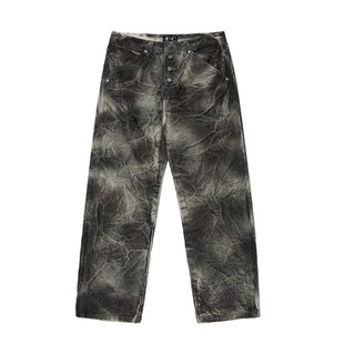 THUG CLUB Bio Army Pants 做旧 高街迷彩休闲裤子黑灰色牛仔裤