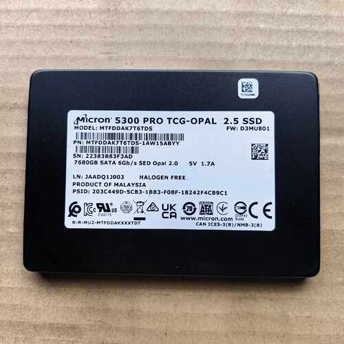 【请询价】Micron镁光 5300 PRO 7680G 2.5寸SA
