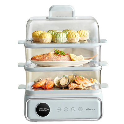 小熊电蒸锅蒸煮一体不粘锅火锅不锈钢三层大容量多功能蒸箱电煮锅