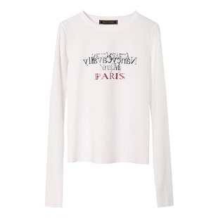 NancyCavally新疆长绒丝光棉 柔而有骨勾勒身形轮廓字母T恤打底王