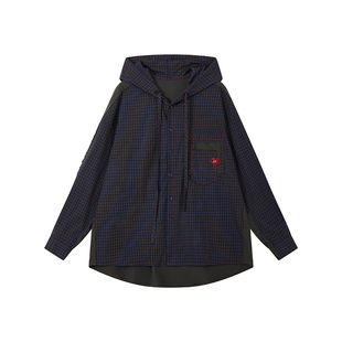 物理少年「解构校样」老鼠刺绣复古解构remake感拼接垂坠连帽衬衫