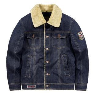 VIP冬季棉衣男士青年牛仔夹克冬装加绒加厚大码宽松工装外套棉服