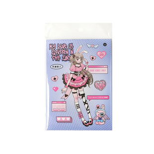 甜酷电音少女贴纸本手账卡通人物换装手帐素材DIY女手机壳咕卡书