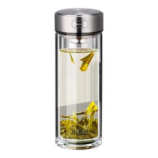 希诺水杯正品官方双层玻璃杯男款商务便携泡茶杯办公室大容量杯子