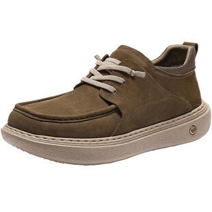 百丽男鞋高帮加绒真牛皮休闲板鞋男士冬商场款厚底工装鞋8VD11DD5