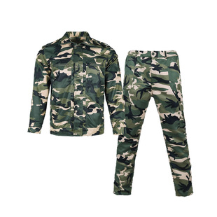 新式迷彩服套装男春秋劳保服工作服透气大学生军训服耐磨训练服女