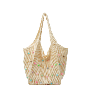 夏天大容量腋下包包女式2025新款时尚编织单肩包小众通勤托特包