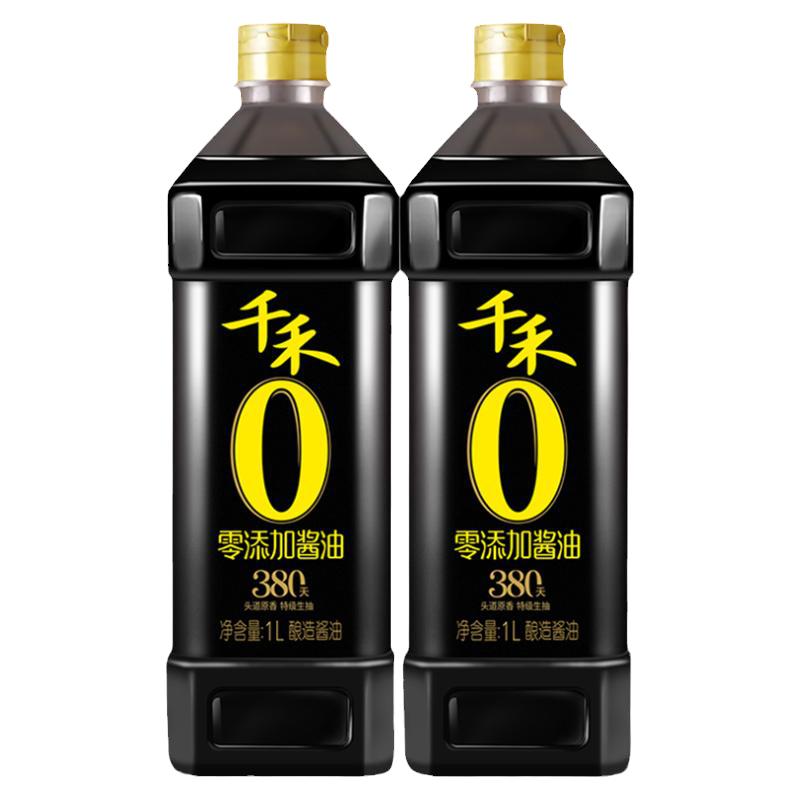 千禾0酱油头道原香380天1L酱油
