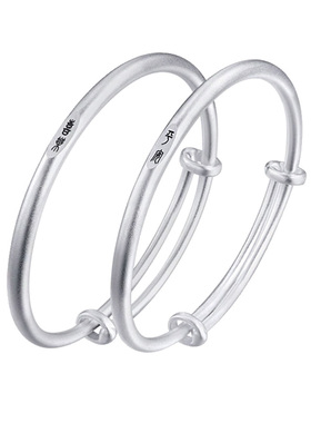 中国风宝宝女足银999.9古法手镯